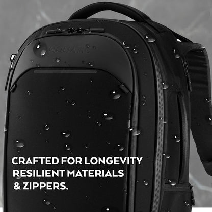 Navigator Travel Backpack - 32L Backpack with Laptop Compartment and 9L Built-In Expansion - Anti-Theft Carry-On Backpack for Travel - Water Resistant Travel Pack (Black)