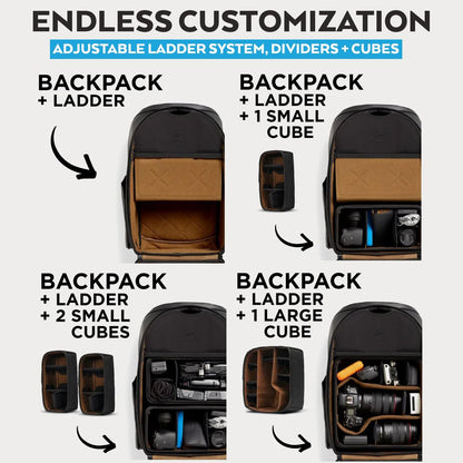 Navigator Travel Backpack - 32L Backpack with Laptop Compartment and 9L Built-In Expansion - Anti-Theft Carry-On Backpack for Travel - Water Resistant Travel Pack (Black)