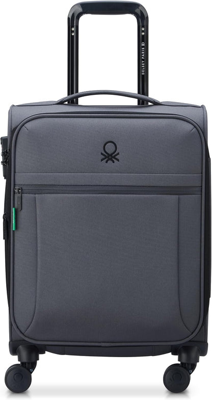 United Colors of Benetton Be Softside Expandable Luggage with Spinner Wheels, Anthracite, Carry-On 19 Inch