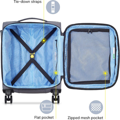 United Colors of Benetton Be Softside Expandable Luggage with Spinner Wheels, Anthracite, Carry-On 19 Inch