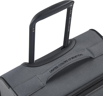 United Colors of Benetton Be Softside Expandable Luggage with Spinner Wheels, Anthracite, Carry-On 19 Inch