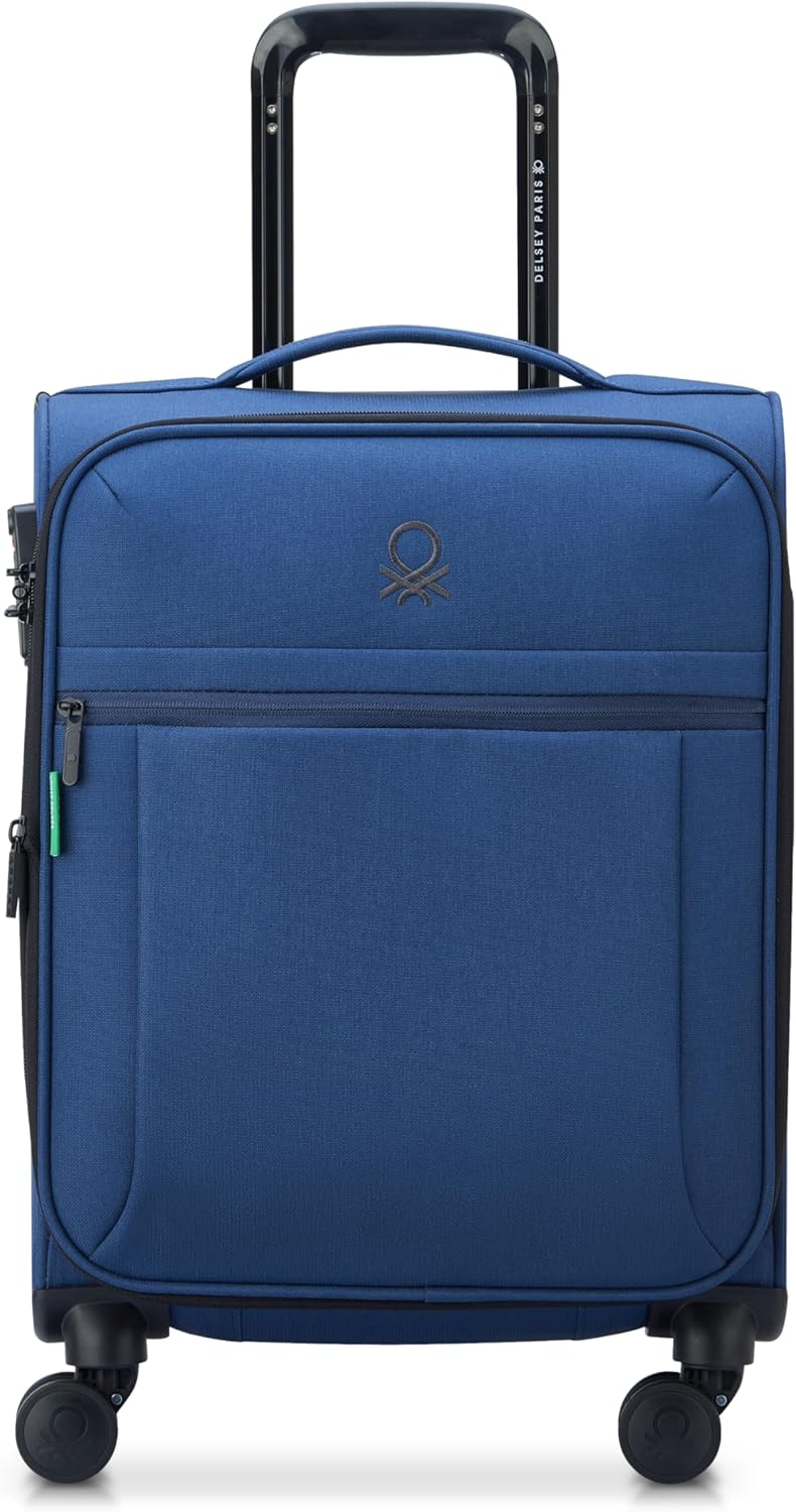 United Colors of Benetton Be Softside Expandable Luggage with Spinner Wheels, Anthracite, Carry-On 19 Inch
