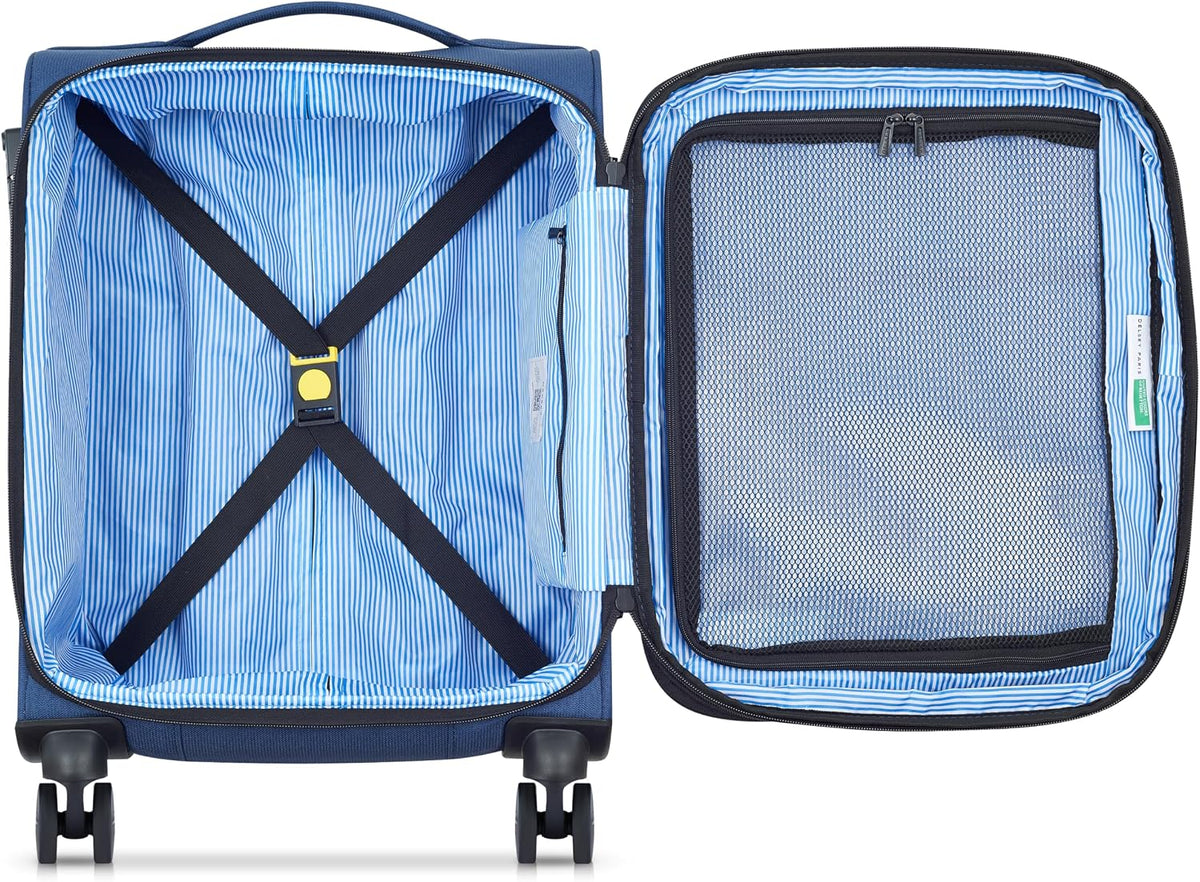 United Colors of Benetton Be Softside Expandable Luggage with Spinner Wheels, Anthracite, Carry-On 19 Inch