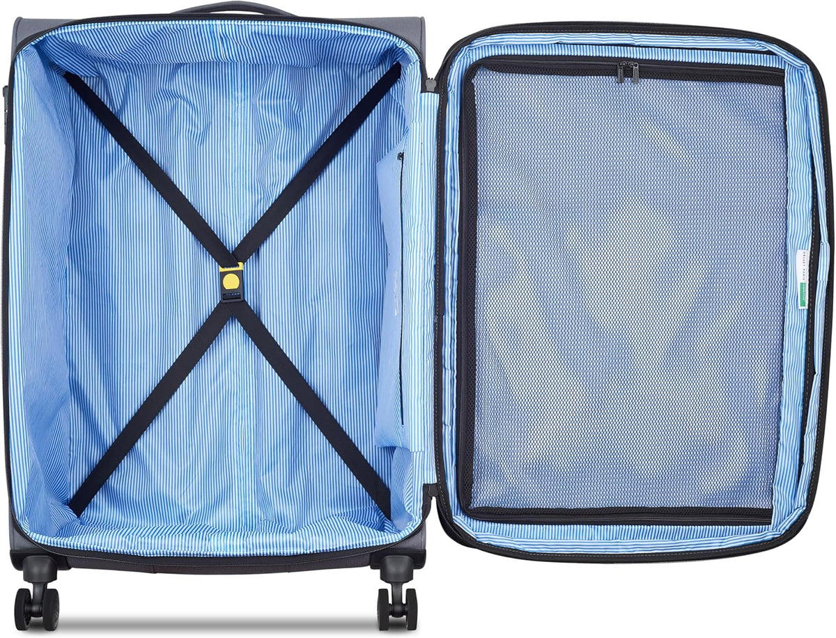 United Colors of Benetton Be Softside Expandable Luggage with Spinner Wheels, Anthracite, Carry-On 19 Inch