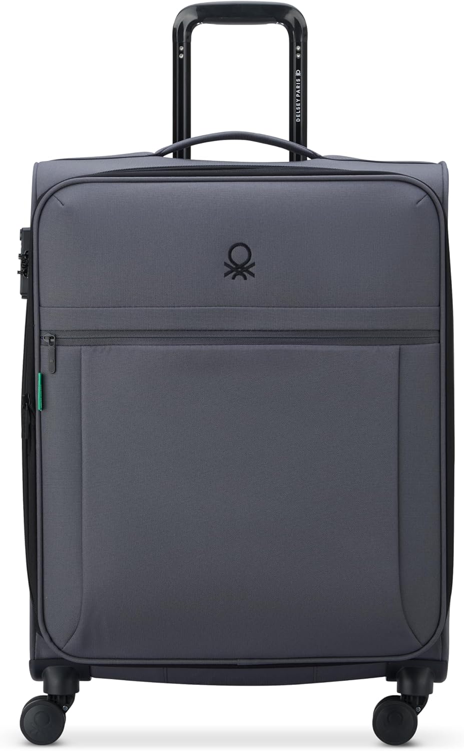 United Colors of Benetton Be Softside Expandable Luggage with Spinner Wheels, Anthracite, Carry-On 19 Inch