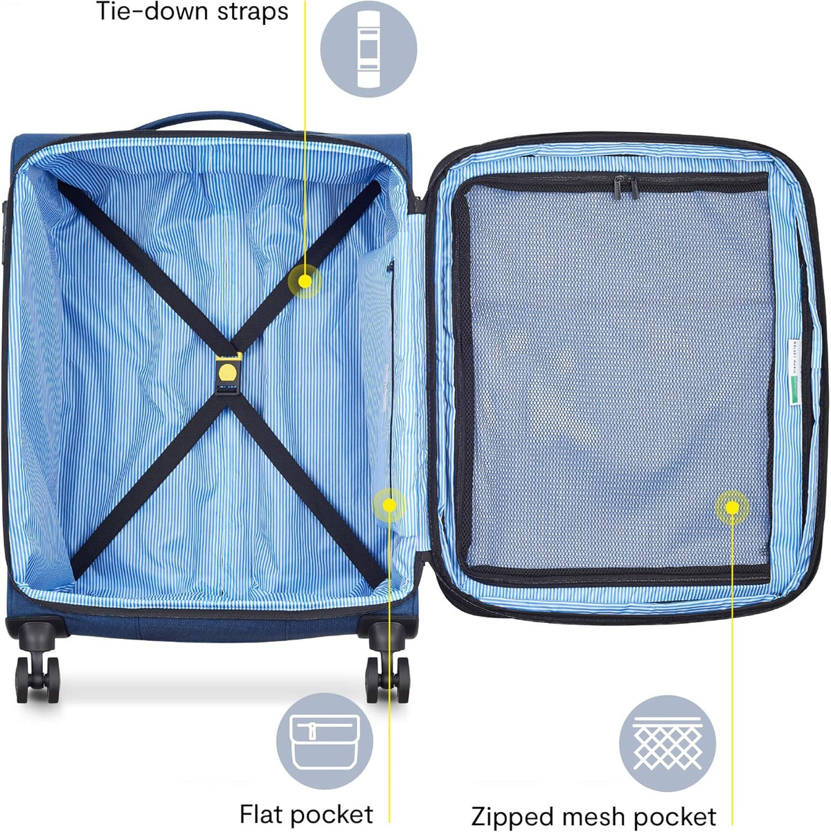 United Colors of Benetton Be Softside Expandable Luggage with Spinner Wheels, Anthracite, Carry-On 19 Inch