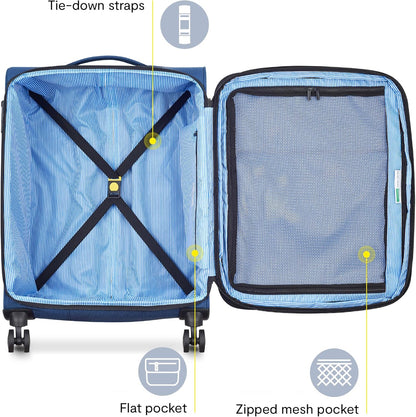 United Colors of Benetton Be Softside Expandable Luggage with Spinner Wheels, Anthracite, Carry-On 19 Inch
