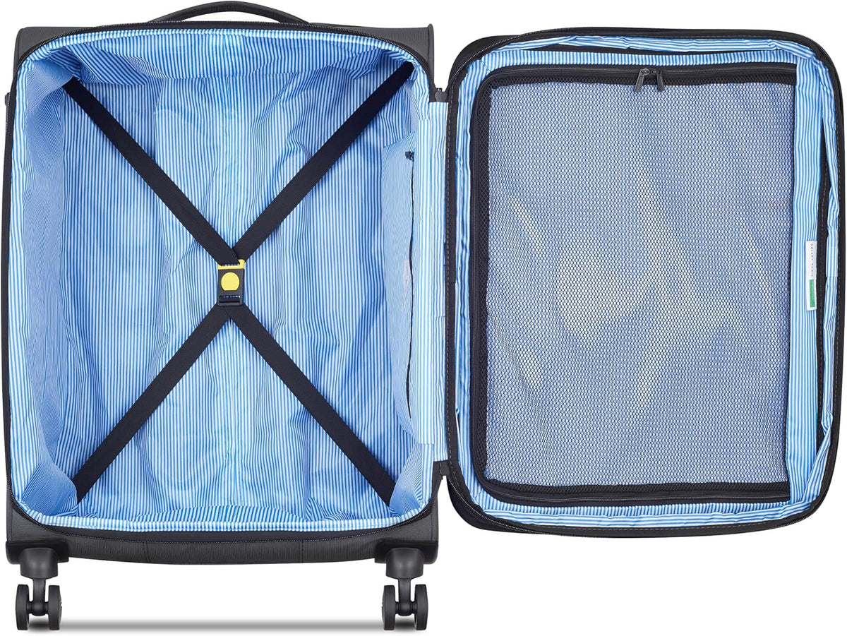 United Colors of Benetton Be Softside Expandable Luggage with Spinner Wheels, Anthracite, Carry-On 19 Inch