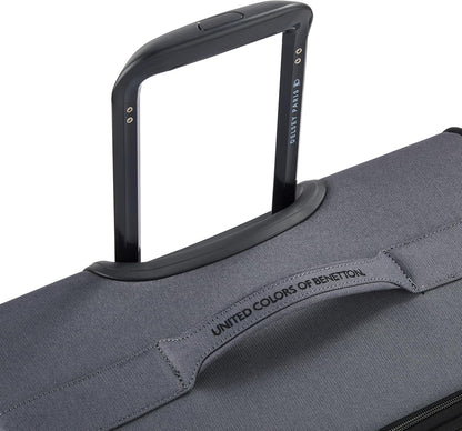 United Colors of Benetton Be Softside Expandable Luggage with Spinner Wheels, Anthracite, Carry-On 19 Inch