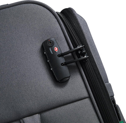 United Colors of Benetton Be Softside Expandable Luggage with Spinner Wheels, Anthracite, Carry-On 19 Inch