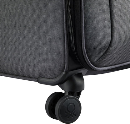 United Colors of Benetton Be Softside Expandable Luggage with Spinner Wheels, Anthracite, Carry-On 19 Inch