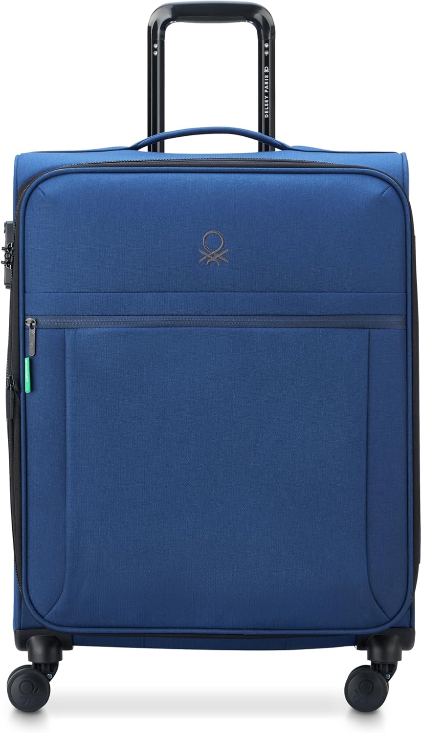 United Colors of Benetton Be Softside Expandable Luggage with Spinner Wheels, Anthracite, Carry-On 19 Inch