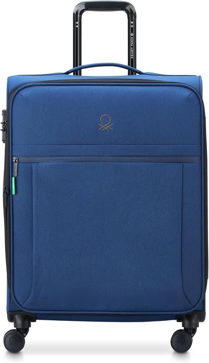 United Colors of Benetton Be Softside Expandable Luggage with Spinner Wheels, Anthracite, Carry-On 19 Inch