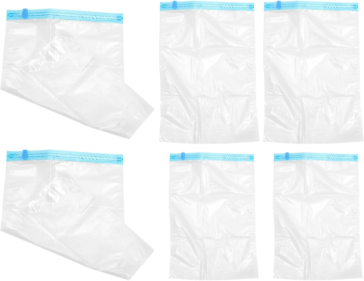 6pcs Travel Compression Bags Vacuum Seal Clothes Storage Bags Hand-rolled Space Saver for Luggage and Home, Sizes 35x50cm, 40x60cm, 50x70cm