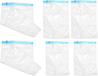 6pcs Travel Compression Bags Vacuum Seal Clothes Storage Bags Hand-rolled Space Saver for Luggage and Home, Sizes 35x50cm, 40x60cm, 50x70cm