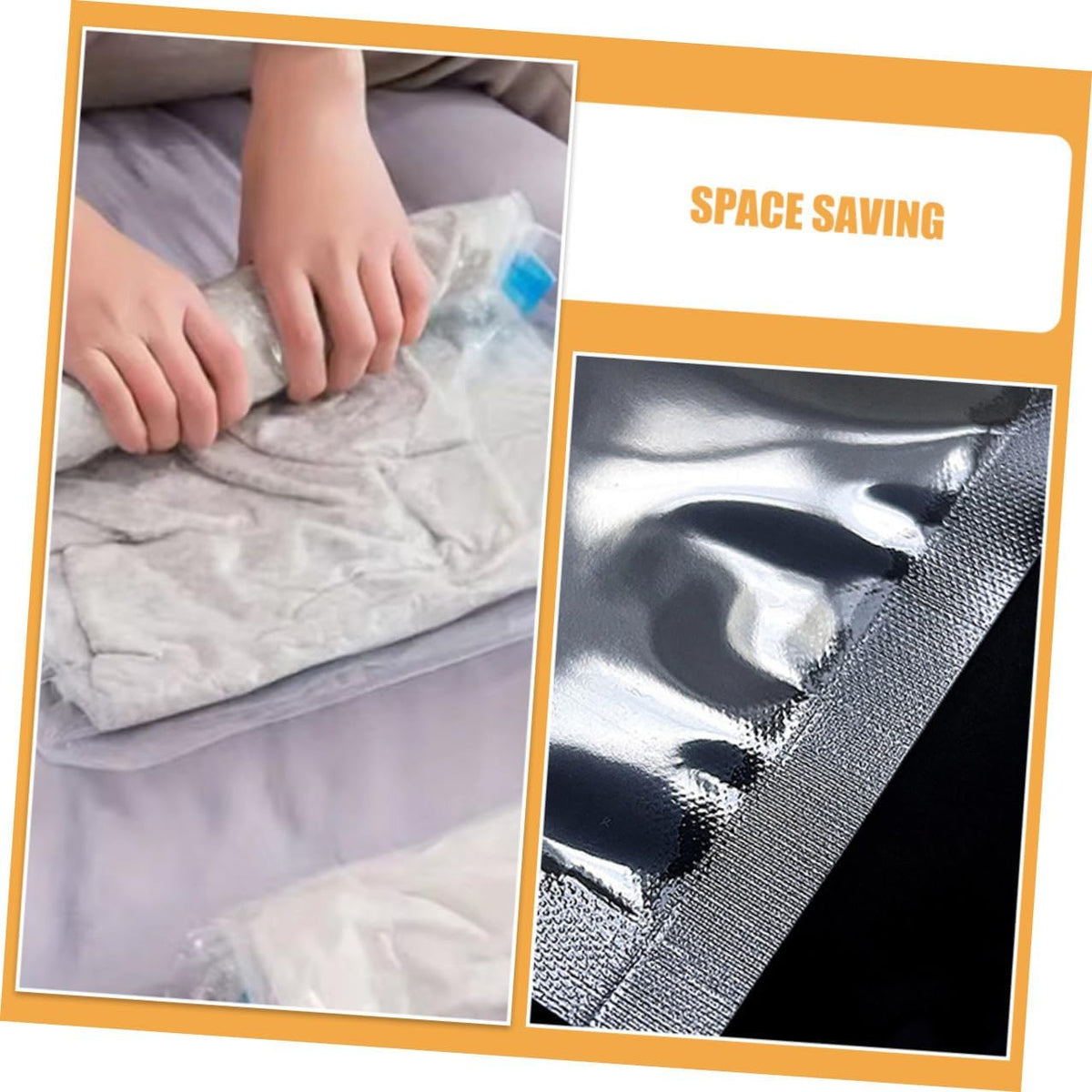 12pcs Reusable Roll up Vacuum Storage Bags, Pa+pe 7-layer Compression Bags 35x50cm 40x60cm, Airtight Space Saving Cloth Organizer for Travel Suitcases and Clothing Storage