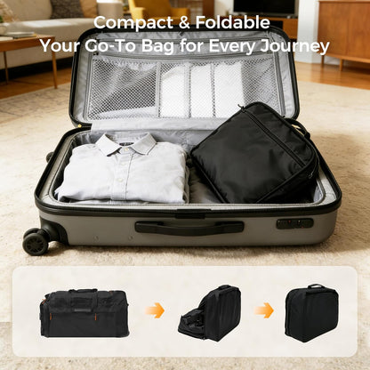 Rolling Duffle Bag for Travel with 3 Wheels, 28" 110L-120L Large Waterproof Wheeled Duffel, Expandable Fold-Up Travel Duffel Bag, No-Sag Design Lightweight Soft Bag for Men Women, Black