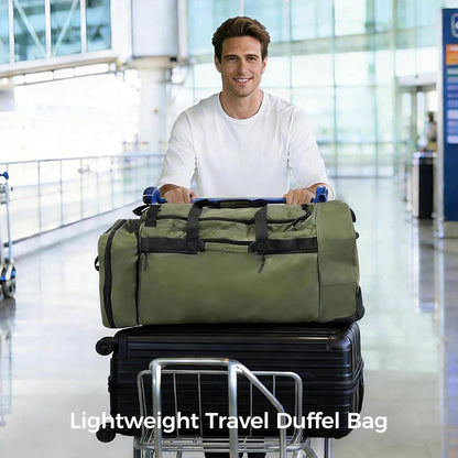 Rolling Duffle Bag for Travel with 3 Wheels, 28" 110L-120L Large Waterproof Wheeled Duffel, Expandable Fold-Up Travel Duffel Bag, No-Sag Design Lightweight Soft Bag for Men Women, Black