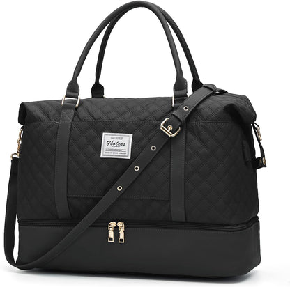 Large Travel Duffle Bag Carry on Weekend Bag with Shoes Compartment Gym Bags for Travel Women Men Waterproof Business Work Overnight Trips Sport Hospital Airplane Travel Essentials GreyBlue