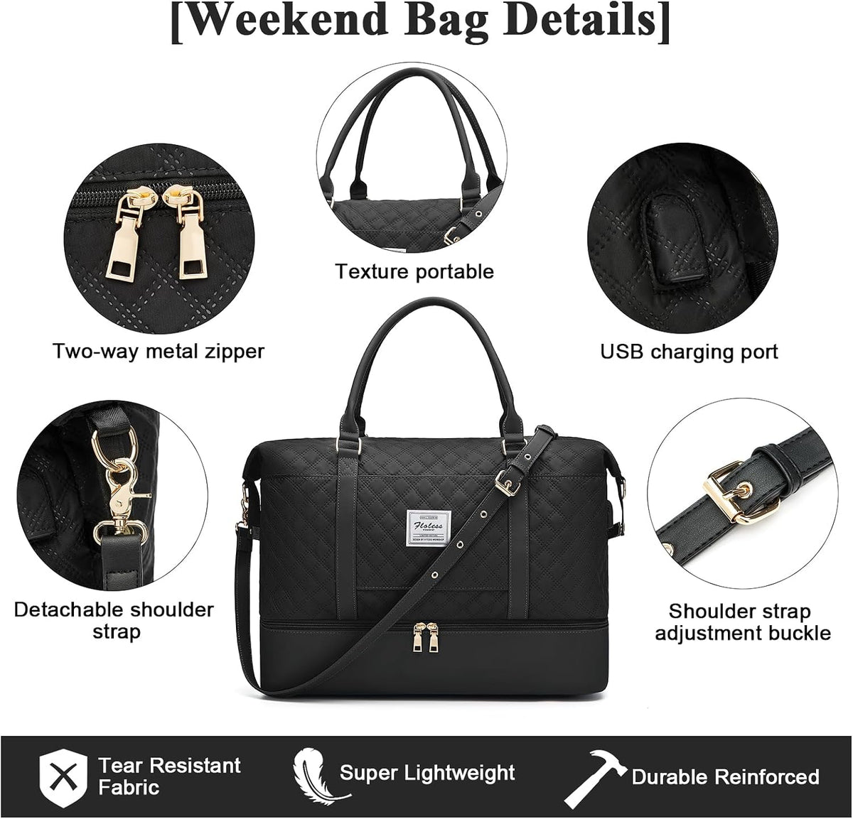 Large Travel Duffle Bag Carry on Weekend Bag with Shoes Compartment Gym Bags for Travel Women Men Waterproof Business Work Overnight Trips Sport Hospital Airplane Travel Essentials GreyBlue