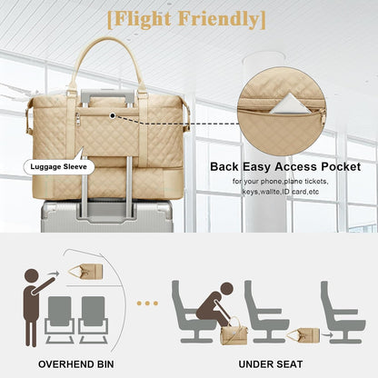 Large Travel Duffle Bag Carry on Weekend Bag with Shoes Compartment Gym Bags for Travel Women Men Waterproof Business Work Overnight Trips Sport Hospital Airplane Travel Essentials GreyBlue