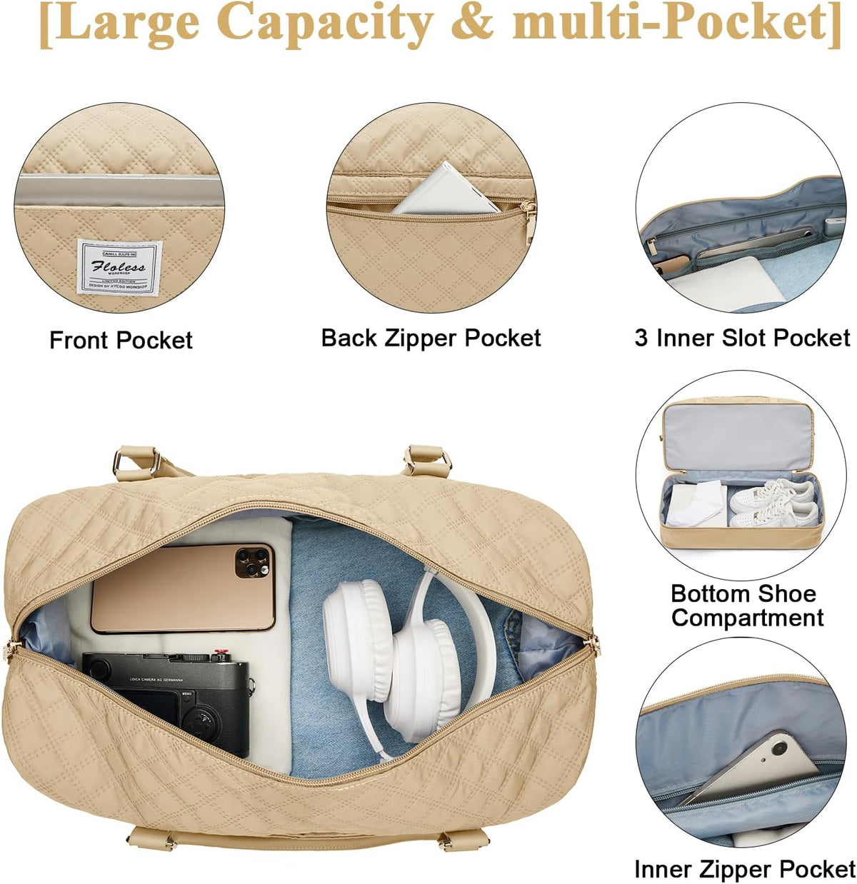Large Travel Duffle Bag Carry on Weekend Bag with Shoes Compartment Gym Bags for Travel Women Men Waterproof Business Work Overnight Trips Sport Hospital Airplane Travel Essentials GreyBlue