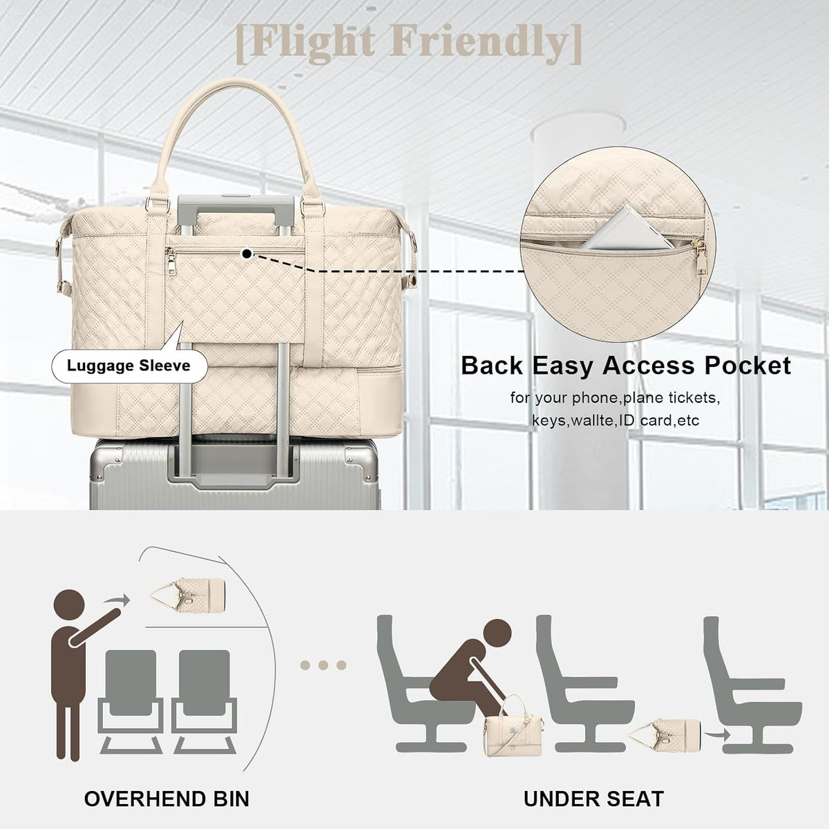 Large Travel Duffle Bag Carry on Weekend Bag with Shoes Compartment Gym Bags for Travel Women Men Waterproof Business Work Overnight Trips Sport Hospital Airplane Travel Essentials GreyBlue