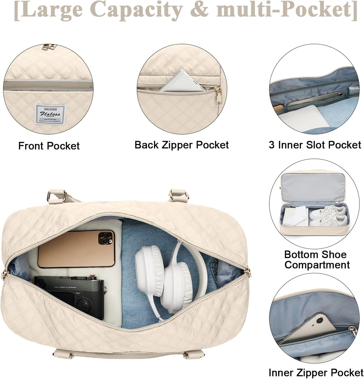 Large Travel Duffle Bag Carry on Weekend Bag with Shoes Compartment Gym Bags for Travel Women Men Waterproof Business Work Overnight Trips Sport Hospital Airplane Travel Essentials GreyBlue