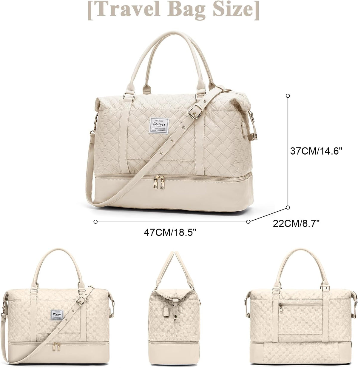 Large Travel Duffle Bag Carry on Weekend Bag with Shoes Compartment Gym Bags for Travel Women Men Waterproof Business Work Overnight Trips Sport Hospital Airplane Travel Essentials GreyBlue