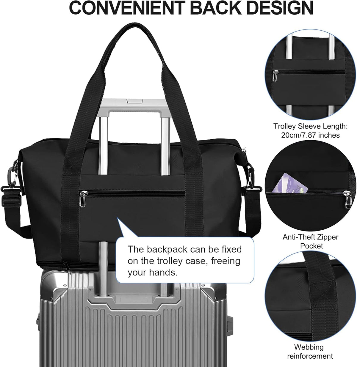Large Travel Duffle Bag Carry on Weekend Bag with Shoes Compartment Gym Bags for Travel Women Men Waterproof Business Work Overnight Trips Sport Hospital Airplane Travel Essentials GreyBlue
