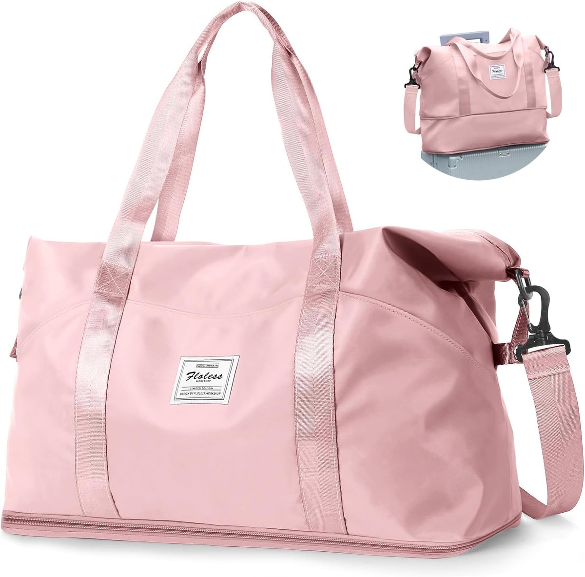 Large Travel Duffle Bag Carry on Weekend Bag with Shoes Compartment Gym Bags for Travel Women Men Waterproof Business Work Overnight Trips Sport Hospital Airplane Travel Essentials GreyBlue