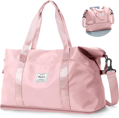 Large Travel Duffle Bag Carry on Weekend Bag with Shoes Compartment Gym Bags for Travel Women Men Waterproof Business Work Overnight Trips Sport Hospital Airplane Travel Essentials GreyBlue