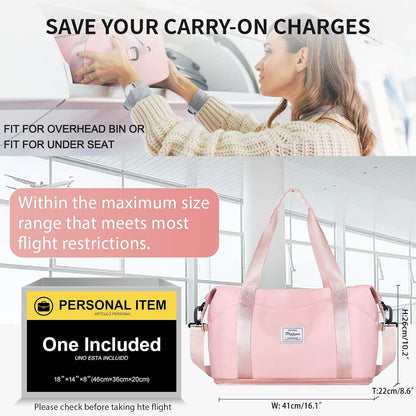 Large Travel Duffle Bag Carry on Weekend Bag with Shoes Compartment Gym Bags for Travel Women Men Waterproof Business Work Overnight Trips Sport Hospital Airplane Travel Essentials GreyBlue