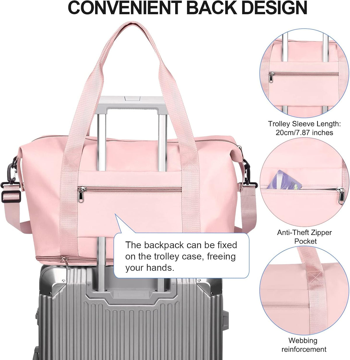 Large Travel Duffle Bag Carry on Weekend Bag with Shoes Compartment Gym Bags for Travel Women Men Waterproof Business Work Overnight Trips Sport Hospital Airplane Travel Essentials GreyBlue