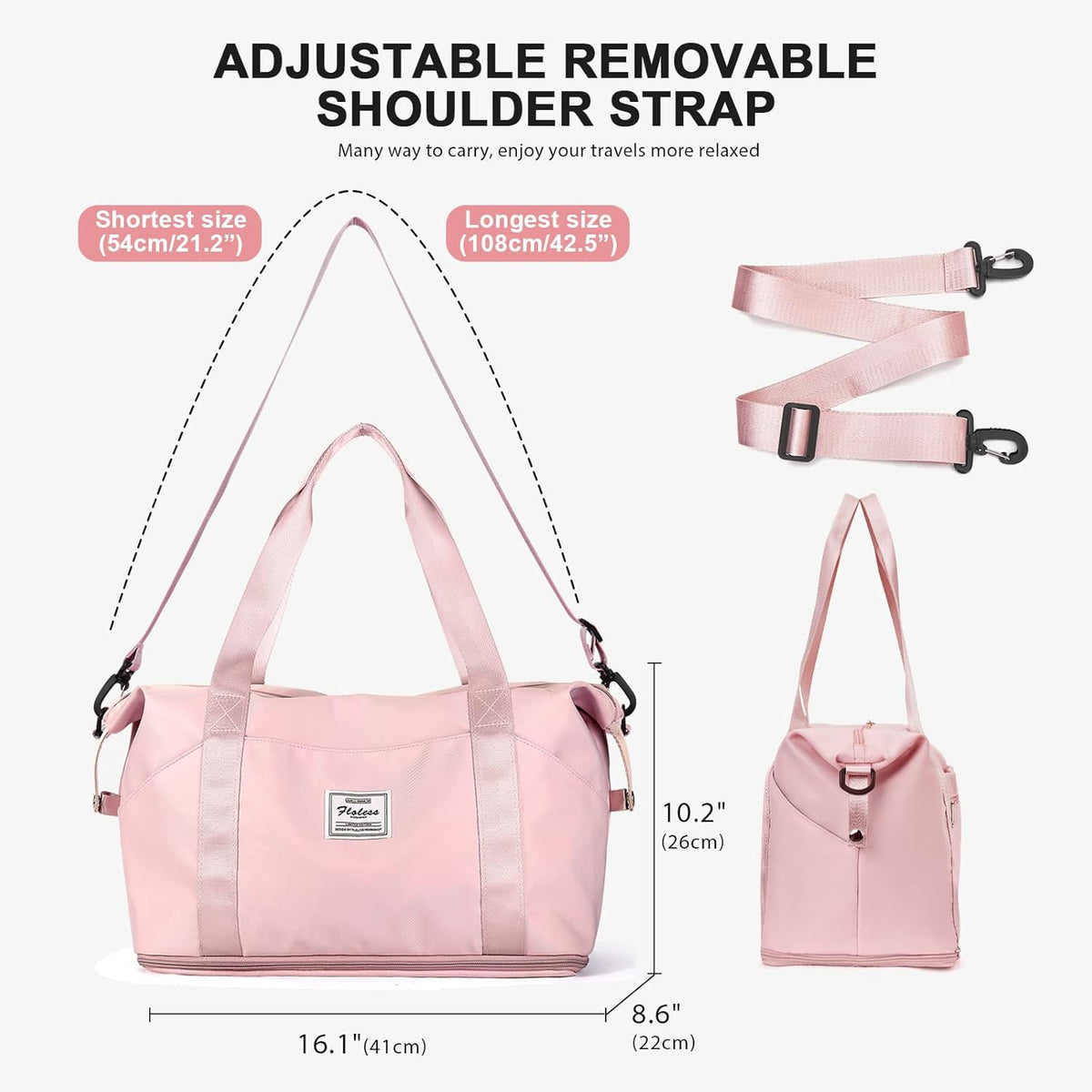 Large Travel Duffle Bag Carry on Weekend Bag with Shoes Compartment Gym Bags for Travel Women Men Waterproof Business Work Overnight Trips Sport Hospital Airplane Travel Essentials GreyBlue