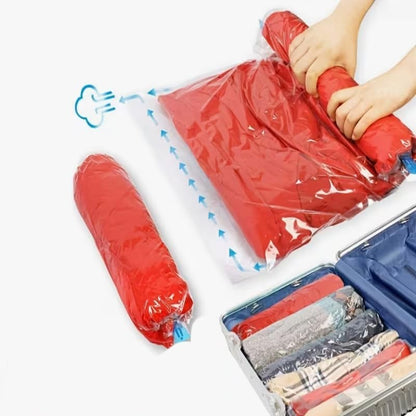 4pcs Roll-Up Compression Bag For Travel, Reusable Vacuum Packing Space Saver Bags - 40 * 60cm