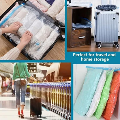 4pcs Roll-Up Compression Bag For Travel, Reusable Vacuum Packing Space Saver Bags - 40 * 60cm