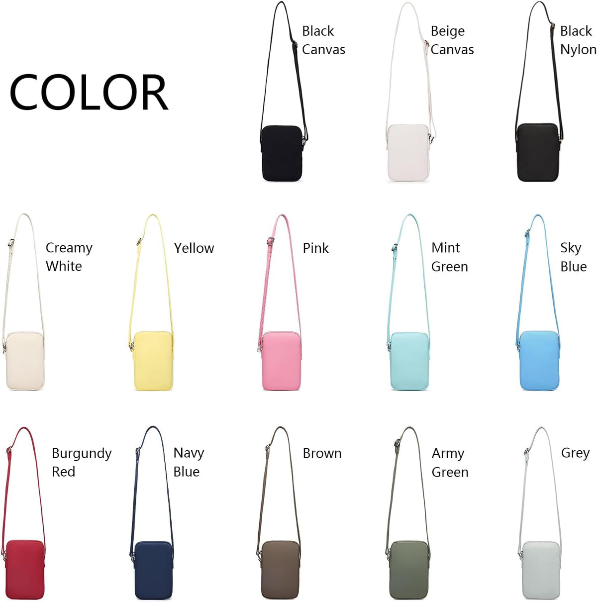 Small Crossbody Cell Phone Purse for Women Lightweight Shoulder Wallet Bag with Card Slots - Colors B