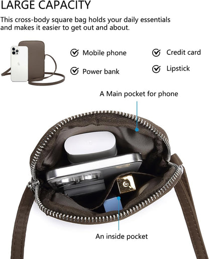 Small Crossbody Cell Phone Purse for Women Lightweight Shoulder Wallet Bag with Card Slots - Colors B
