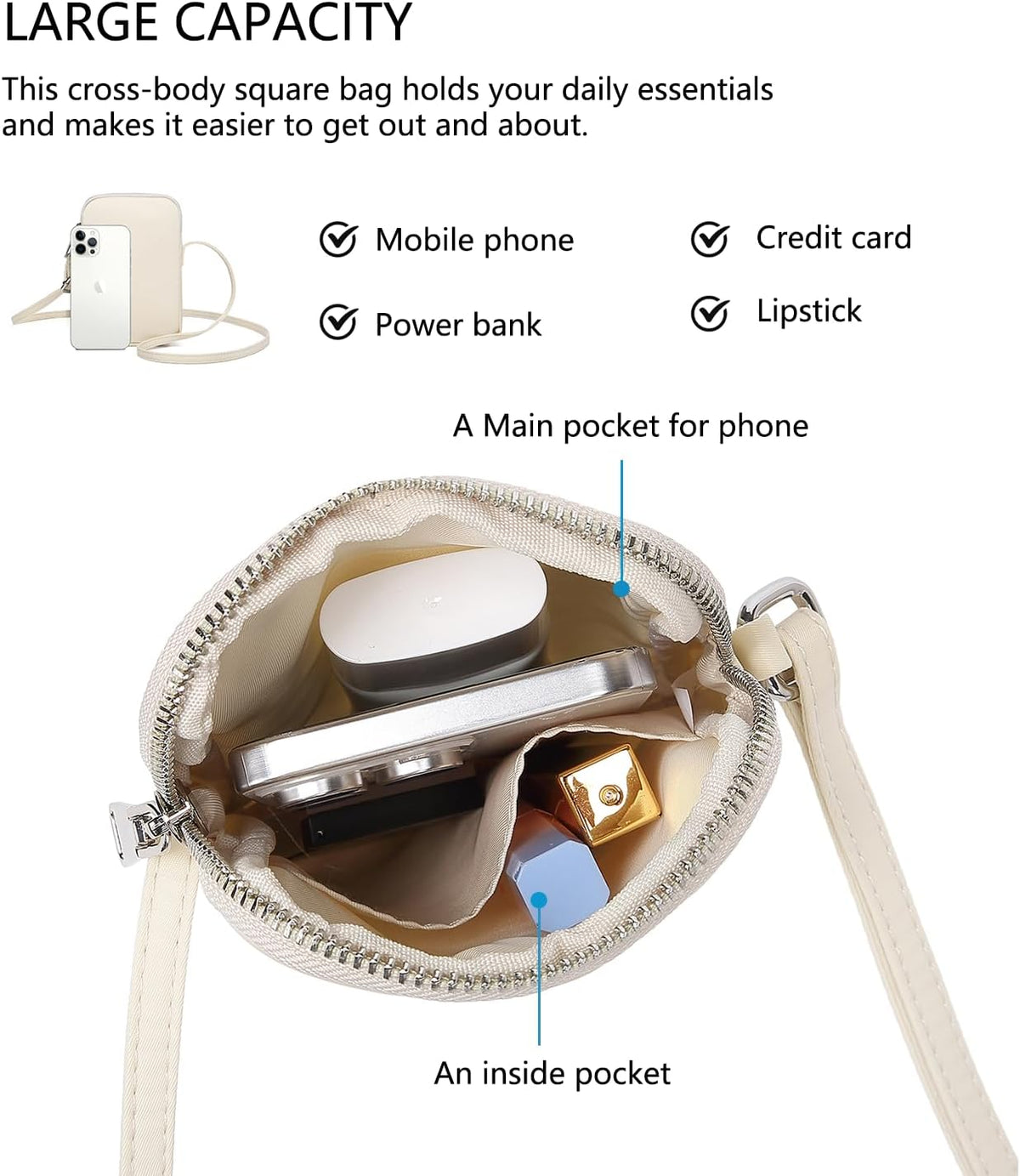 Small Crossbody Cell Phone Purse for Women Lightweight Shoulder Wallet Bag with Card Slots - Colors B
