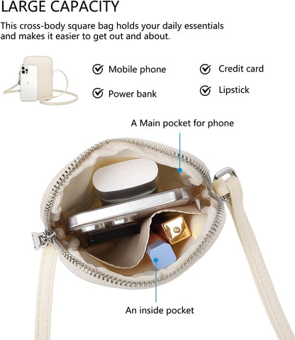 Small Crossbody Cell Phone Purse for Women Lightweight Shoulder Wallet Bag with Card Slots - Colors B