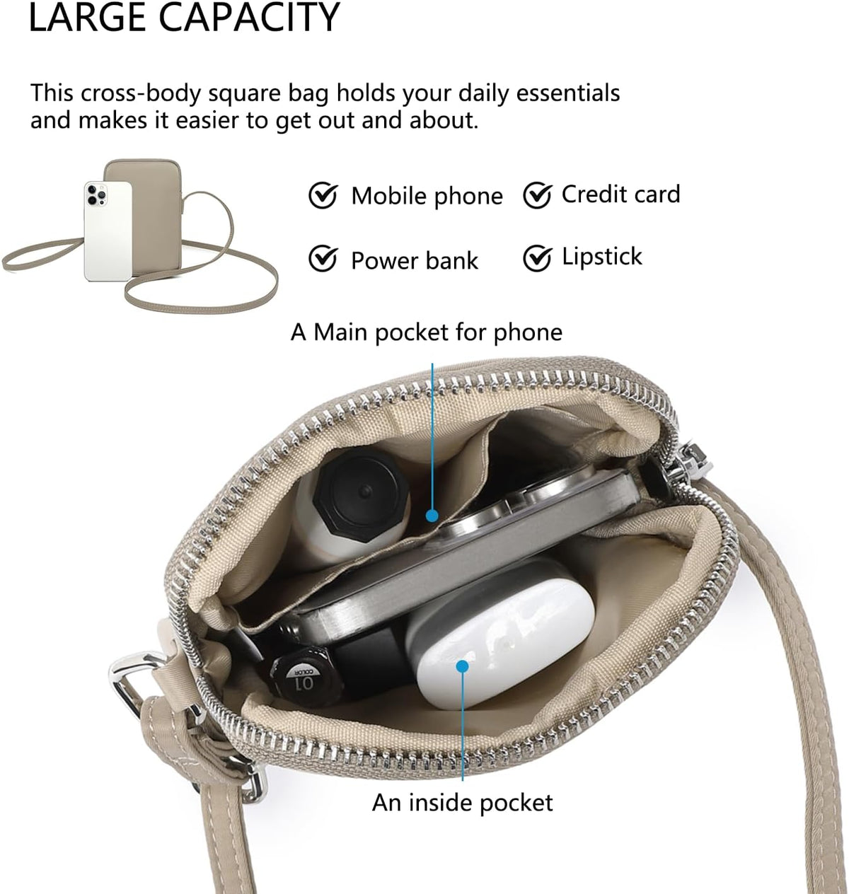 Small Crossbody Cell Phone Purse for Women Lightweight Shoulder Wallet Bag with Card Slots - Colors B