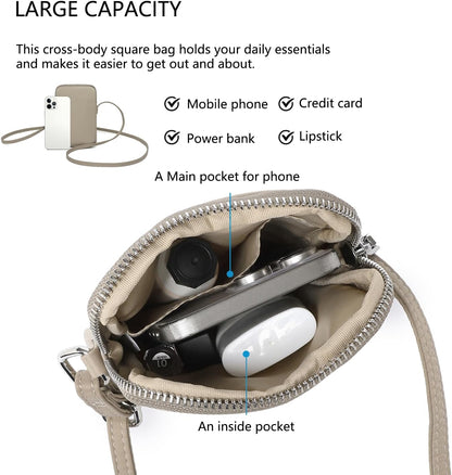 Small Crossbody Cell Phone Purse for Women Lightweight Shoulder Wallet Bag with Card Slots - Colors B