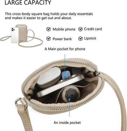 Small Crossbody Cell Phone Purse for Women Lightweight Shoulder Wallet Bag with Card Slots - Colors B