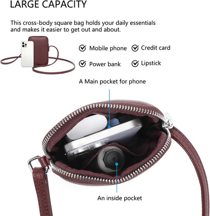 Small Crossbody Cell Phone Purse for Women Lightweight Shoulder Wallet Bag with Card Slots - Colors B