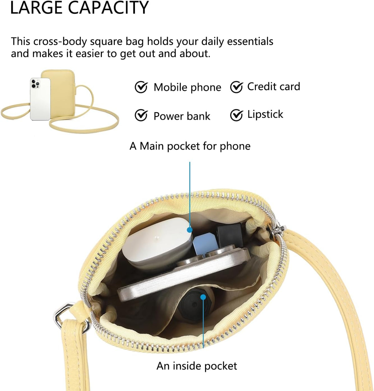 Small Crossbody Cell Phone Purse for Women Lightweight Shoulder Wallet Bag with Card Slots - Colors B