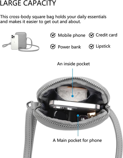Small Crossbody Cell Phone Purse for Women Lightweight Shoulder Wallet Bag with Card Slots - Colors B