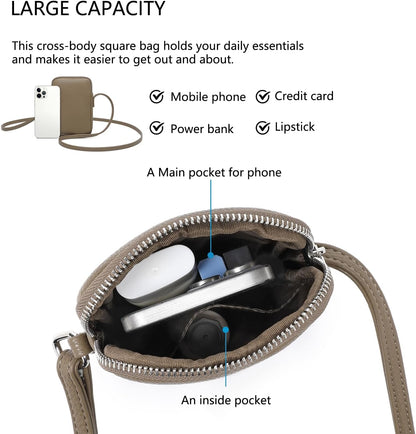 Small Crossbody Cell Phone Purse for Women Lightweight Shoulder Wallet Bag with Card Slots - Colors B