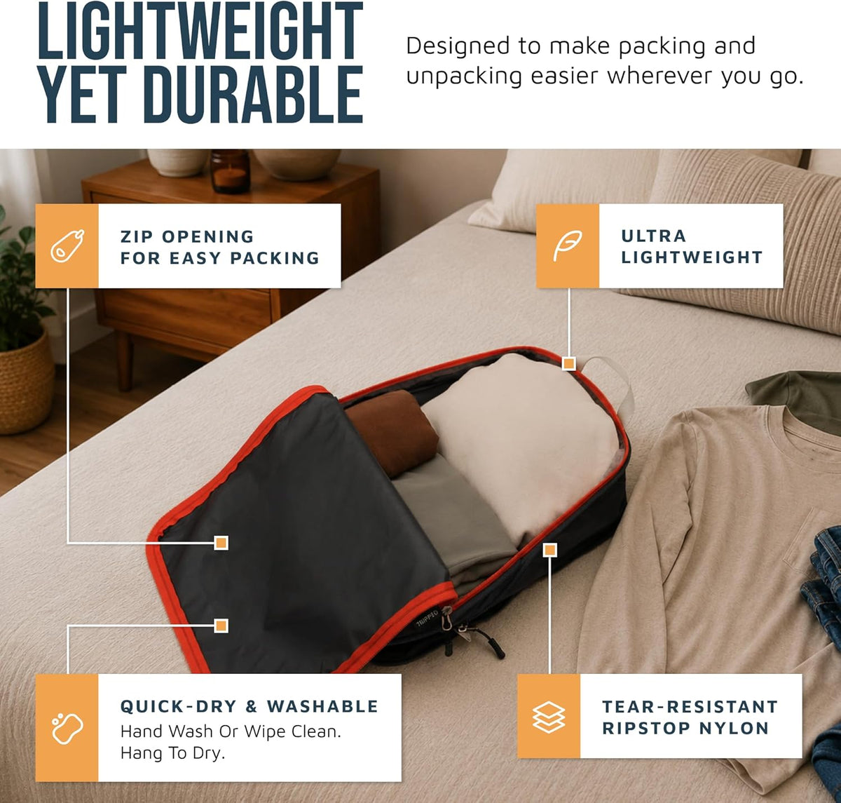 Large Compression Packing Cubes for Travel-Packing Cube Luggage Organizers 7 Piece Set for Checked Luggage-Ultralight, Expandable/Compression Bags (White/Green)