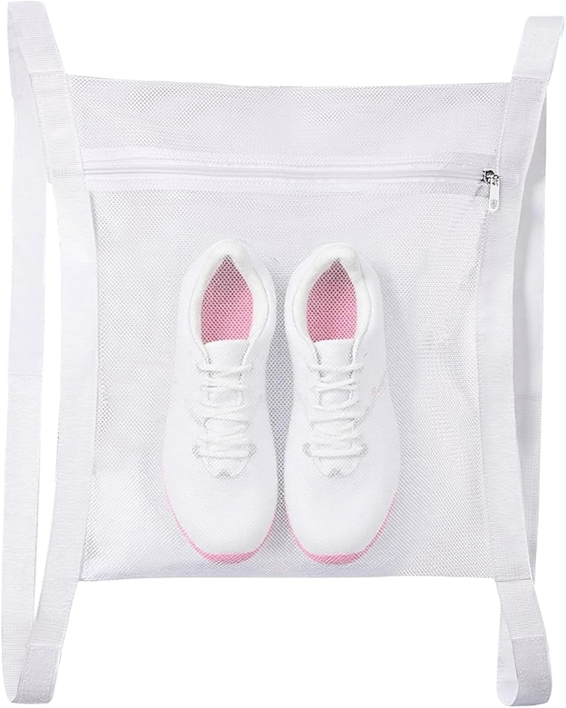 Shoe Dryer Bag, Large Wash Dry Net Bag 15.7x15.7 Inch for Sneaker Shoes Laundry Dryer Bags with Zipper and Strap for Most Dryers Door,White